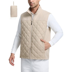 image:imagebaleaf Mens Puffer Vest Golf Outerwear Winter Packable Lightweight WarmKhaki