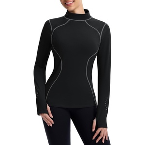 image:imagebaleaf MoistureWicking Long Sleeve Shirts for Women Thermal Snow TopsBlack
