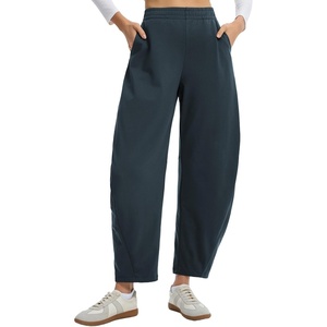 image:imagebaleaf Womens 27 Barrel Fleece Lined Pants Winter Warm Pants Wide LegDark Gray