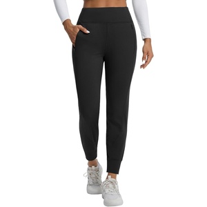 image:imagebaleaf Womens Fleece Lined Joggers with Zipper PocketsBlack