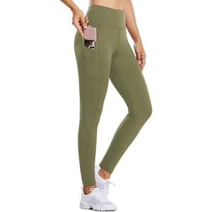 image:imagebaleaf Womens Fleece Lined Leggings Thermal WarmOlive Green