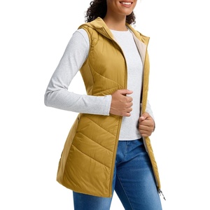 image:imagebaleaf Womens Long Quilted Vest Lightweight Warmth Fleece LinedBuckthorn Brown