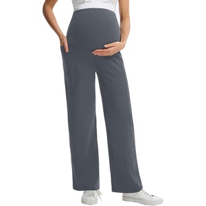 image:imagebaleaf Womens Maternity Wide Leg Yoga Pants Pregnancy ClothesDark Gray