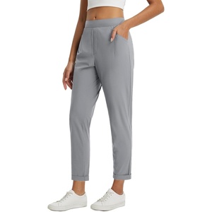 image:imagebaleaf Womens Pants Petite Travel Stretchy Work with Zip Pockets Slacks25frost Grey