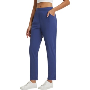 image:imagebaleaf Womens Pants Petite Travel Stretchy Work with Zip Pockets Slacks27navy Blue