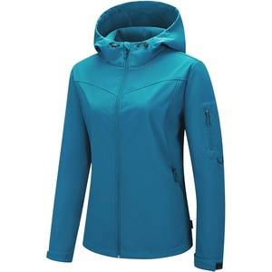 image:imagebaleaf Womens Softshell Jacket Fleece Lined Water Resistant Hooded JacketBlue