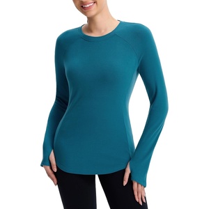 image:imagebaleaf Womens Thermal Long Sleeve Shirts Fleece Lined TopsBlue