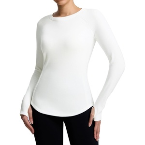 image:imagebaleaf Womens Thermal Long Sleeve Shirts Fleece Lined TopsStar White