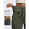 image:imagebaleaf Womens Fleece Lined Hiking Pants Thermal Warm Flare Cargo PantsArmy Green