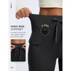 image:imagebaleaf Womens Fleece Lined Hiking Pants Thermal Warm Flare Cargo PantsBlack