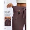 image:imagebaleaf Womens Fleece Lined Hiking Pants Thermal Warm Flare Cargo PantsDark Brown