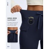 image:imagebaleaf Womens Fleece Lined Hiking Pants Thermal Warm Flare Cargo PantsNavy Blue