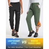 image:imagebaleaf Womens Fleece Lined Hiking Pants Water Resistant Thermal WarmArmy Green
