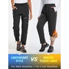 image:imagebaleaf Womens Fleece Lined Hiking Pants Water Resistant Thermal WarmBlack