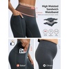 image:imagebaleaf Womens Fleece Lined Leggings with Pockets Sandwich WaistbandDark Gray