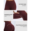 image:imagebaleaf Womens Fleece Lined Leggings with Pockets Sandwich WaistbandWine Red