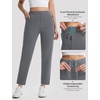 image:imagebaleaf Womens Fleece Lined Pants Pockets Stretch Winter Thermal Golf Travel Work Pant Cold Weather GearDark Gray