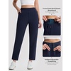 image:imagebaleaf Womens Fleece Lined Pants Pockets Stretch Winter Thermal Golf Travel Work Pant Cold Weather GearNavy Blue