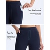 image:imagebaleaf Womens Fleece Lined Pants Pockets Stretch Winter Thermal Golf Travel Work Pant Cold Weather GearNavy Blue