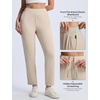 image:imagebaleaf Womens Fleece Lined Pants Pockets Stretch Winter Thermal Golf Travel Work Pant Cold Weather GearPale Khaki