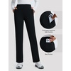 image:imagebaleaf Womens FleeceLined Yoga Dress Pants with PocketsBlack