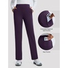 image:imagebaleaf Womens FleeceLined Yoga Dress Pants with PocketsDark Purple