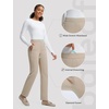 image:imagebaleaf Womens FleeceLined Yoga Dress Pants with PocketsPale Khaki