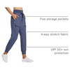 image:imagebaleaf Womens Lightweight Hiking Pants with 5 Zippered PocketsBlue 255 Inseam