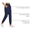 image:imagebaleaf Womens Lightweight Hiking Pants with 5 Zippered PocketsBlue 28 Inseam
