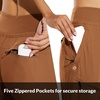 image:imagebaleaf Womens Lightweight Hiking Pants with 5 Zippered PocketsBrown 28 Inseam