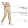 image:imagebaleaf Womens Lightweight Hiking Pants with 5 Zippered PocketsKhaki 28 Inseam
