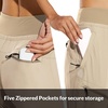 image:imagebaleaf Womens Lightweight Hiking Pants with 5 Zippered PocketsKhaki 30