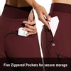 image:imagebaleaf Womens Lightweight Hiking Pants with 5 Zippered PocketsWine Red 30