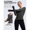 image:imagebaleaf Womens Long Sleeve Shirts Waist Length Heather Slim Fit TopsHeather Black