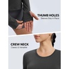 image:imagebaleaf Womens Long Sleeve Shirts Waist Length Heather Slim Fit TopsHeather Black