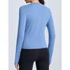 image:imagebaleaf Womens Long Sleeve Shirts Waist Length Heather Slim Fit TopsHeather Blue
