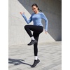 image:imagebaleaf Womens Long Sleeve Shirts Waist Length Heather Slim Fit TopsHeather Blue