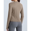 image:imagebaleaf Womens Long Sleeve Shirts Waist Length Heather Slim Fit TopsHeather Khaki