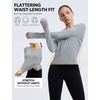 image:imagebaleaf Womens Long Sleeve Shirts Waist Length Heather Slim Fit TopsHeather Light Gray