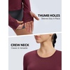 image:imagebaleaf Womens Long Sleeve Shirts Waist Length Heather Slim Fit TopsHeather Wine Red