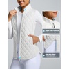 image:imagebaleaf Womens Puffer Vest Lightweight Winter Warm Water ResistantStar White