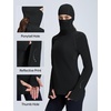 image:imagebaleaf Womens Thermal Long Sleeve Base Layer Hoodie ShirtBlack