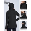 image:imagebaleaf Womens Thermal Long Sleeve Base Layer Hoodie ShirtBlack