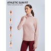 image:imagebaleaf Womens Thermal Long Sleeve Base Layer Hoodie ShirtLight Pink