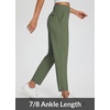 image:imagebaleaf Womens Travel Pants Lightweight Stretch with Zip PocketsArmy Green 24