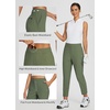 image:imagebaleaf Womens Travel Pants Lightweight Stretch with Zip PocketsArmy Green 24