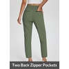 image:imagebaleaf Womens Travel Pants Lightweight Stretch with Zip PocketsArmy Green 24