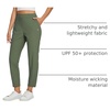 image:imagebaleaf Womens Travel Pants Lightweight Stretch with Zip PocketsArmy Green
