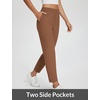 image:imagebaleaf Womens Travel Pants Lightweight Stretch with Zip PocketsBrown