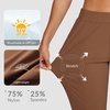 image:imagebaleaf Womens Travel Pants Lightweight Stretch with Zip PocketsBrown